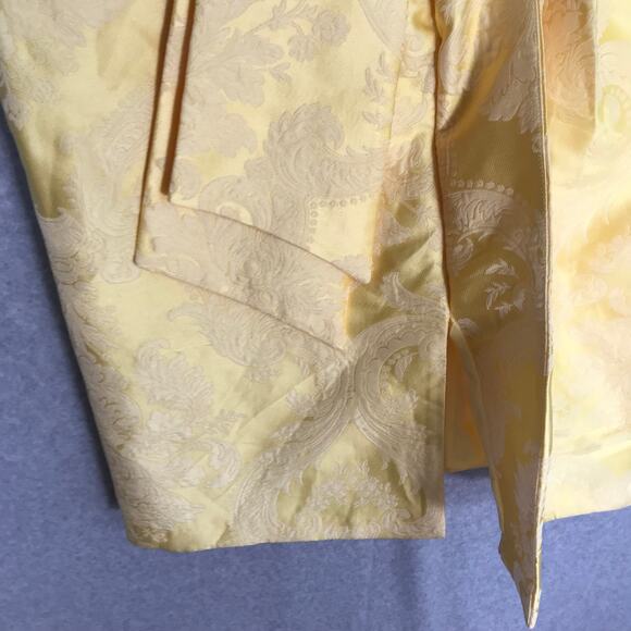 Kay Unger Dress Size 14 Knee Wrap Lorraine Jacquard‎ Pencil Slit Asymmetric READ - Picture 4 of 16